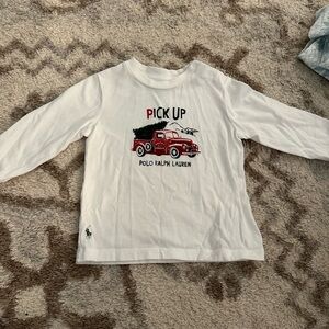 Polo by Ralph Lauren White Long Sleeve Tee Christmas